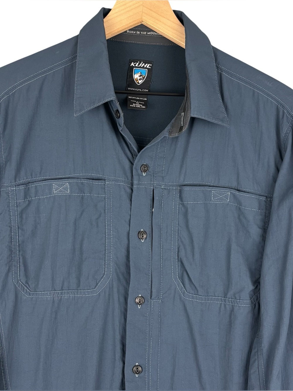 KUHL Shirt Mens Medium Blue‎ Hiking Vented Outdoor Lightweight